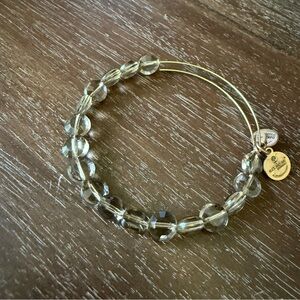 Alex and Ani Gold and Smoke Crystal Beaded Bracelet